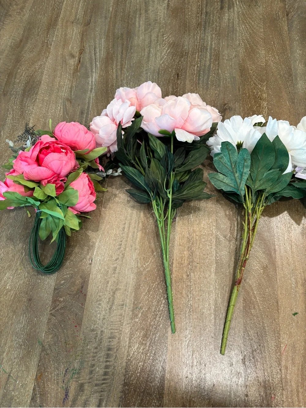 Ashland Faux Peony Bouquet - Hot Pink, Peach & White
